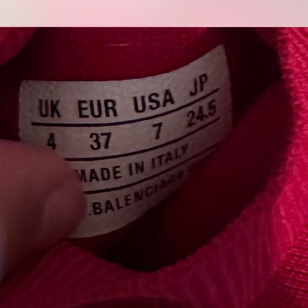 Balenciaga Red and White Knit Sneakers - Picture 7 of 8